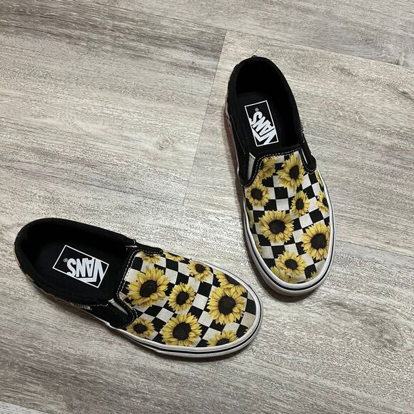 Vans sunflower‎ checkers women's size 5 - Picture 1 of 6